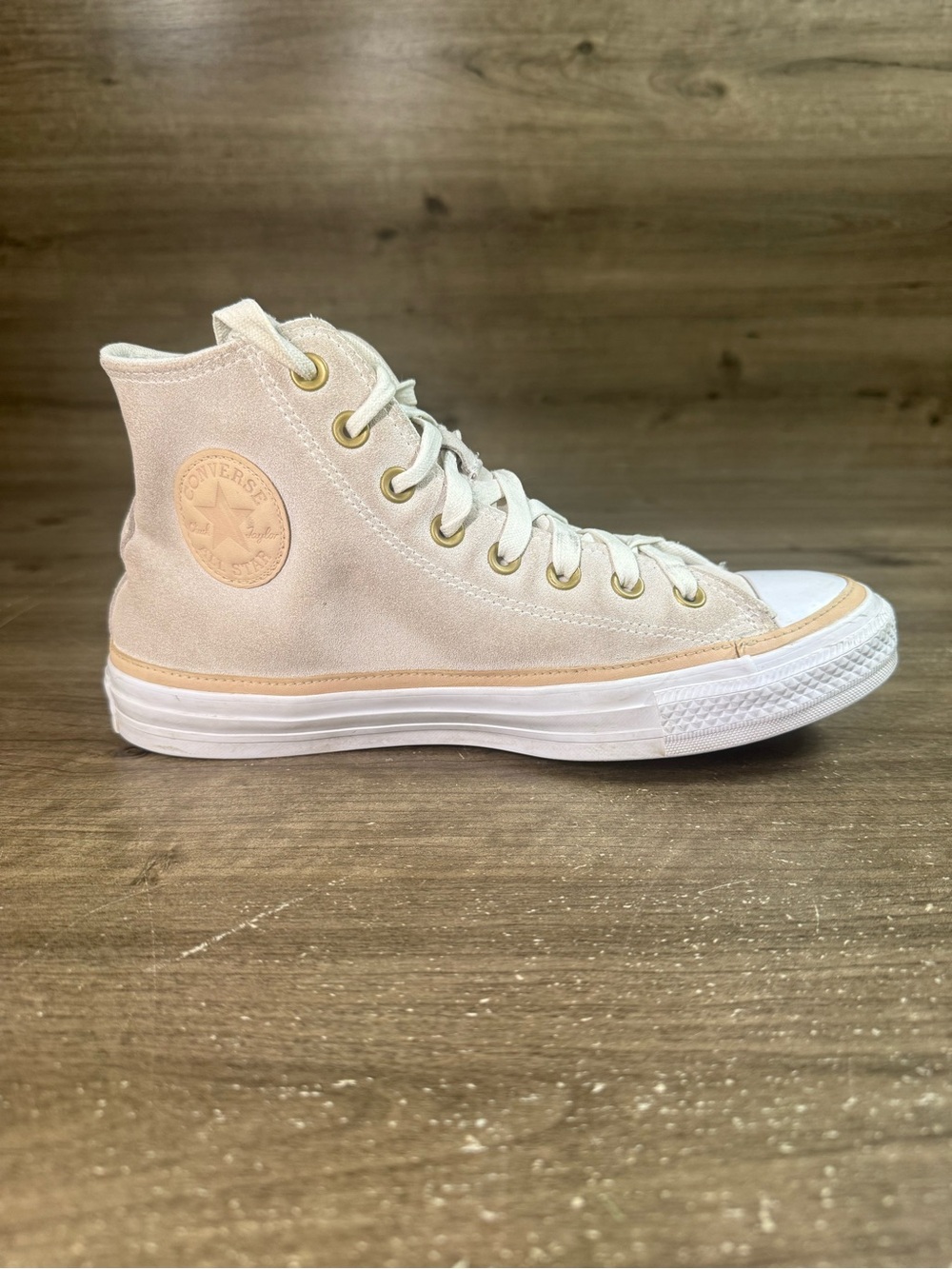 Converse Allstar Chuck Taylor Hi Top Shoes Beige Vachetta Womens Sneakers 10